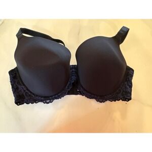 Wacoal Retro Chic Full Figure Underwire Bra 853322 Navy Blue Lace 40DD